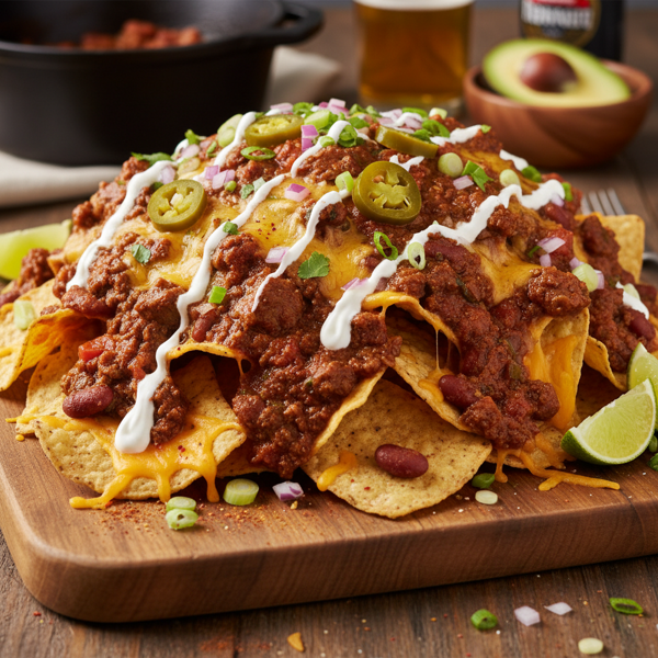 Ultimate Beef Chili Nachos Supreme recipe