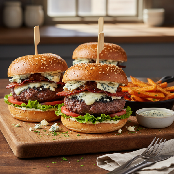 Ultimate Blue Cheese Gourmet Burgers recipe