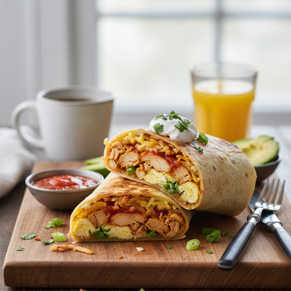 Ultimate Breakfast Hash Brown Chicken Burrito recipe