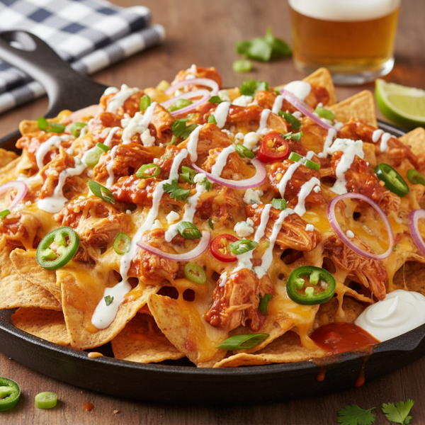 Ultimate Buffalo Chicken Nachos Supreme recipe