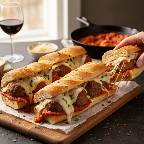 Ultimate Cheese-Laden Meatball Subs recipe