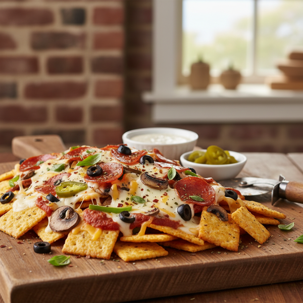 Ultimate Cheese Cracker Pizza Nachos recipe