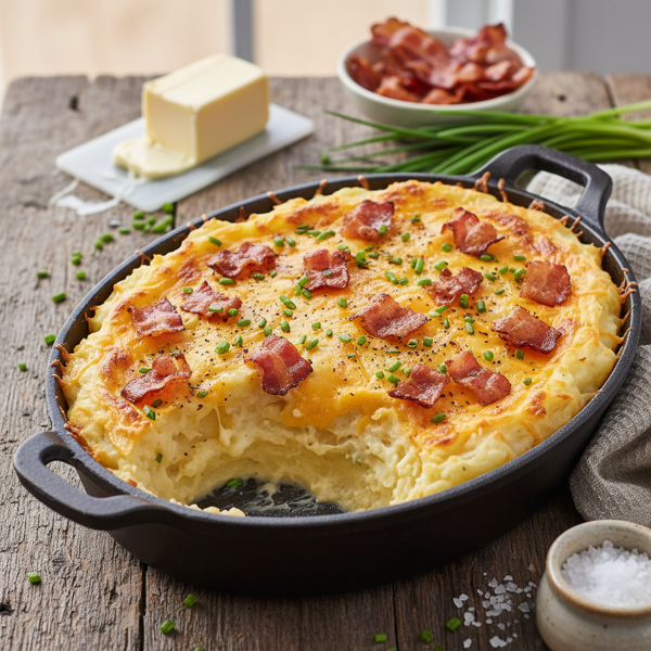 Ultimate Cheesy Bacon Mashed Potato Bake recipe