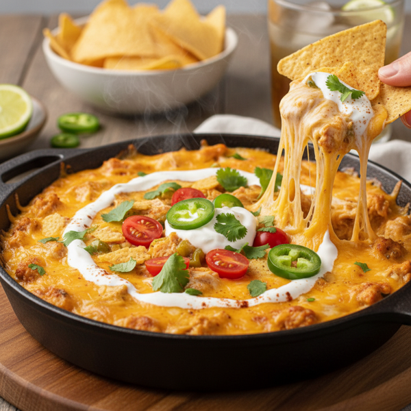 Ultimate Cheesy Chicken Nacho Dip recipe