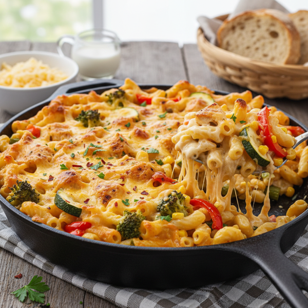 Ultimate Cheesy Chicken and Veggie Mac recipe