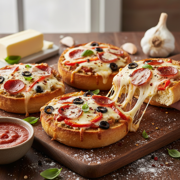 Ultimate Cheesy Garlic Bread Pizzas recipe