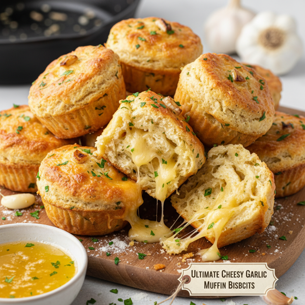 Ultimate Cheesy Garlic Muffin Biscuits recipe
