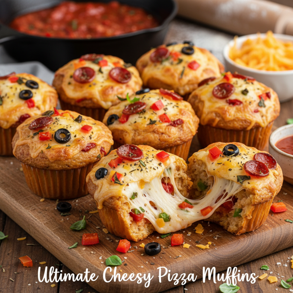 Ultimate Cheesy Pizza Muffins recipe
