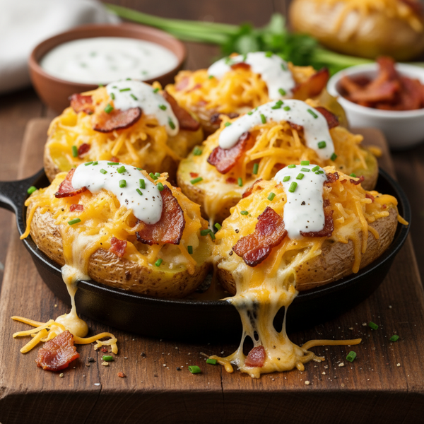 Ultimate Cheesy Ranch Bacon-Stuffed Potatoes recipe