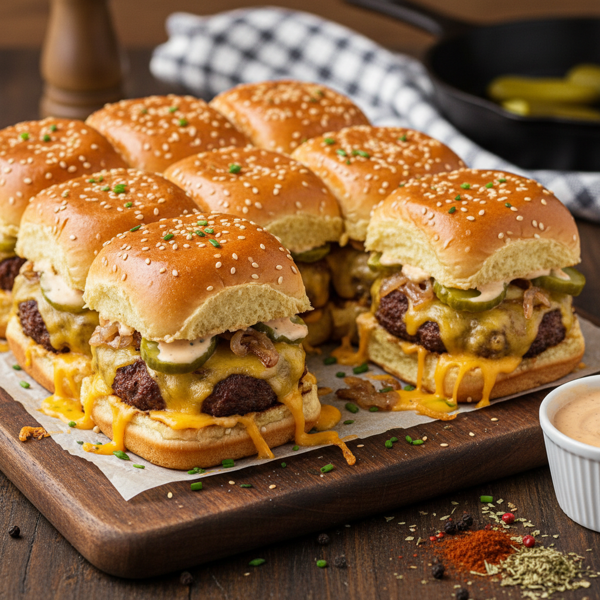 Ultimate Cheesy Slider Burgers recipe