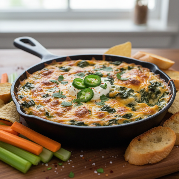 Ultimate Cheesy Spinach & Jalapeño Dip recipe