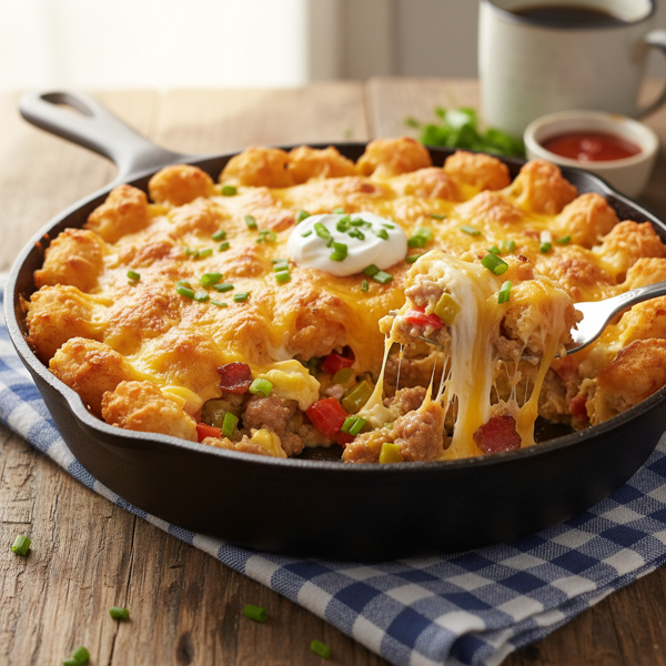 Ultimate Cheesy Tater Tot Breakfast Casserole recipe