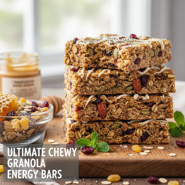 Ultimate Chewy Granola Energy Bars recipe