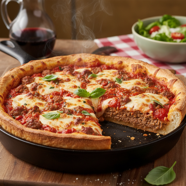 Ultimate Chicago Style Deep Dish Sausage Pizza recipe