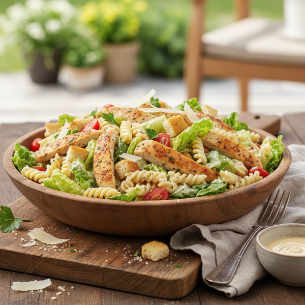 Ultimate Chicken Caesar Pasta Salad recipe