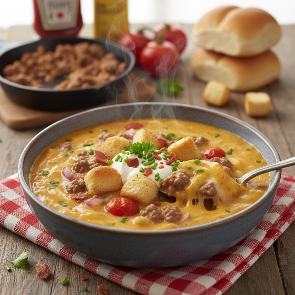 Ultimate Creamy Cheeseburger Soup recipe