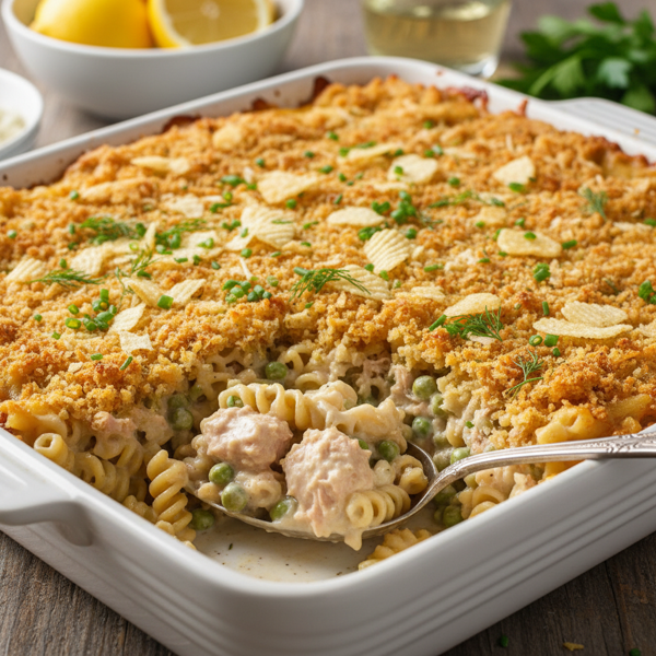 Ultimate Creamy No-Bake Tuna Noodle Casserole recipe