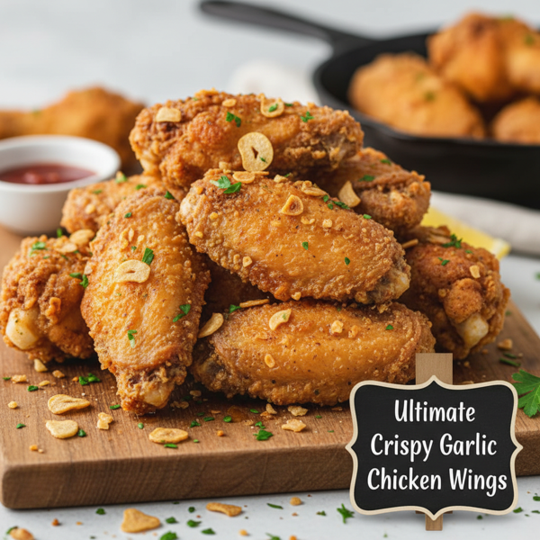 Ultimate Crispy Garlic Chicken Wings recipe