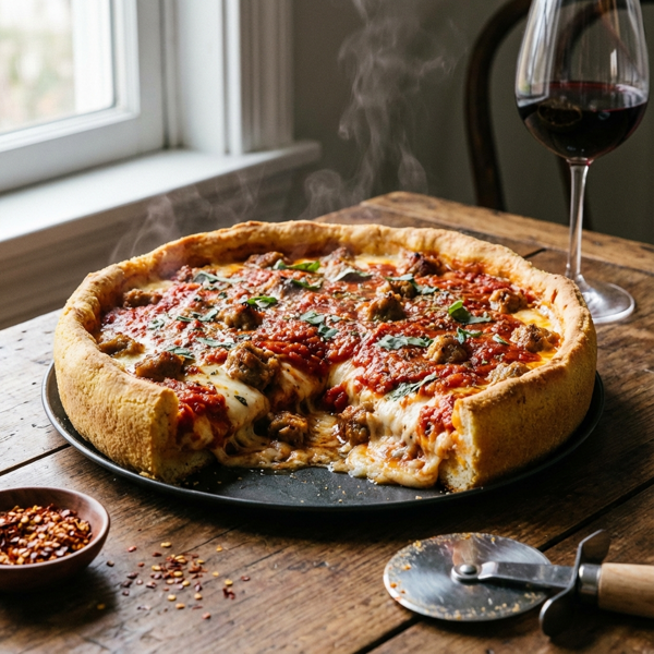 Ultimate Deep-Dish Italian Sausage Pizza recipe
