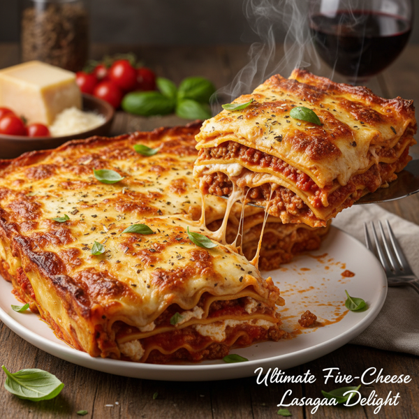Ultimate Five-Cheese Lasagna Delight recipe