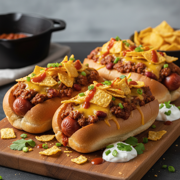 Ultimate Frito Pie Chili Cheese Dogs recipe