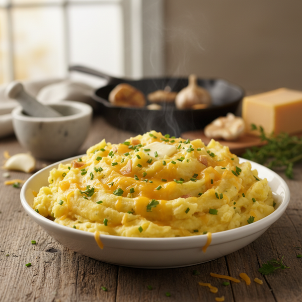 Ultimate Garlic Cheddar Bliss Mashed Potatoes recipe