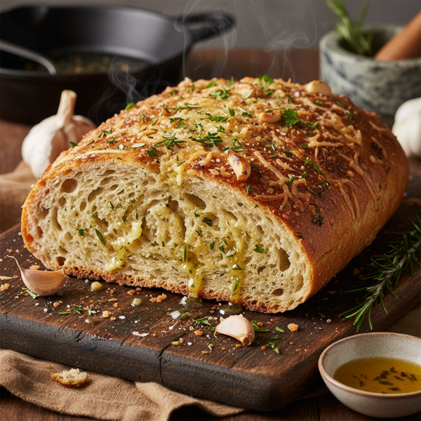Ultimate Garlic Herb Crusty Bread recipe