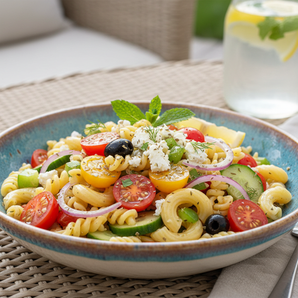 Ultimate Greek Pasta Salad Delight recipe