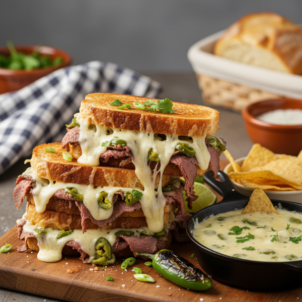 Ultimate Green Chile Roast Beef Melts recipe