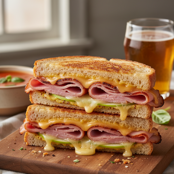 Ultimate Grilled Ham and Cheddar Delight recipe