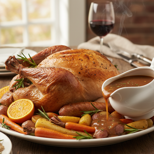 Ultimate Juicy Roast Turkey with Flavorful Gravy recipe