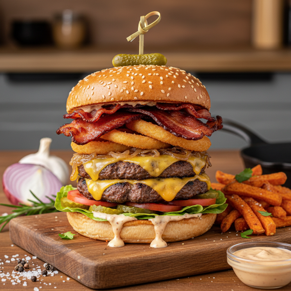 Ultimate Loaded Bacon Cheeseburger Deluxe recipe