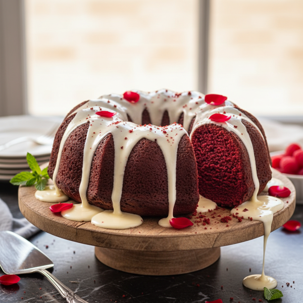 Ultimate Moist Red Velvet Bundt Cake with Cream Cheese Glaze recipe