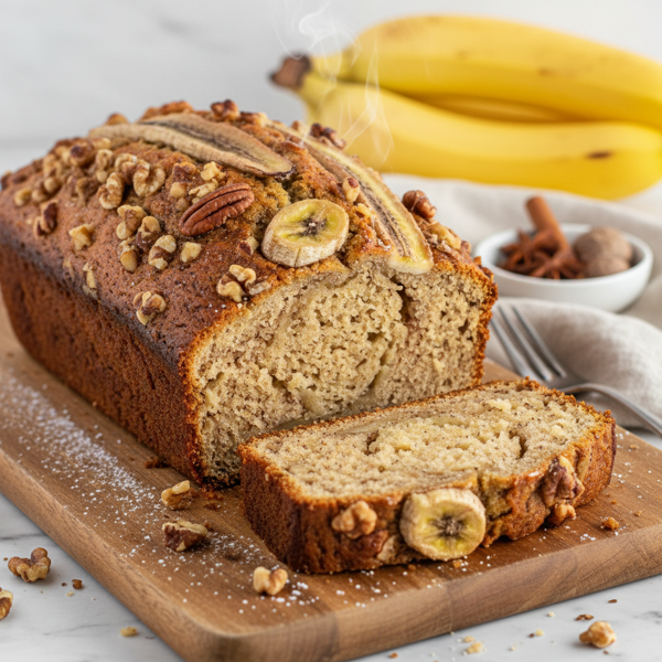 Ultimate Moist Spiced Banana Nut Bread recipe