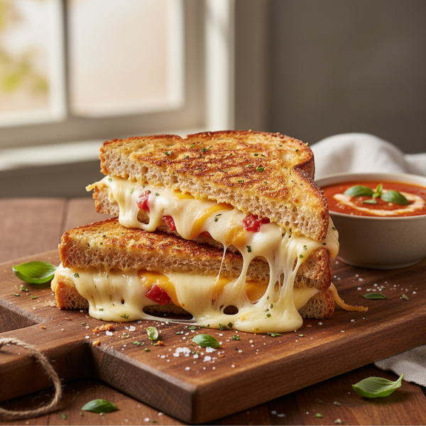 Ultimate Parmesan-Crusted Triple Cheese Grilled Sandwich recipe