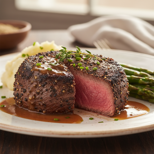 Ultimate Peppercorn Crusted Filet Mignon recipe
