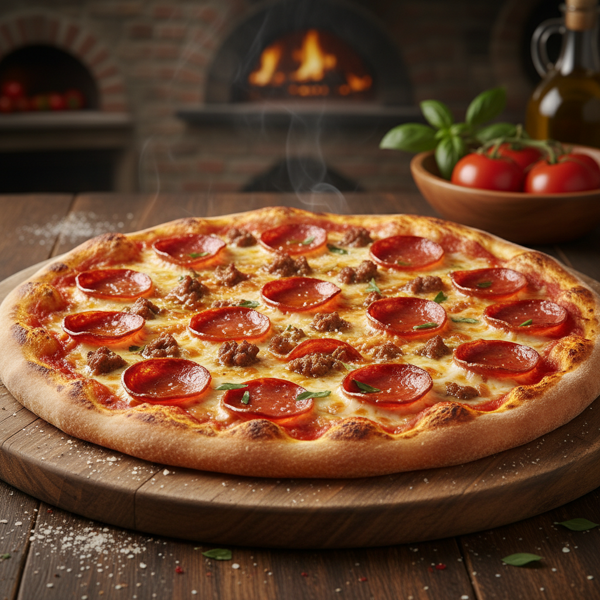 Ultimate Pepperoni & Beef Thin Crust Pizza recipe