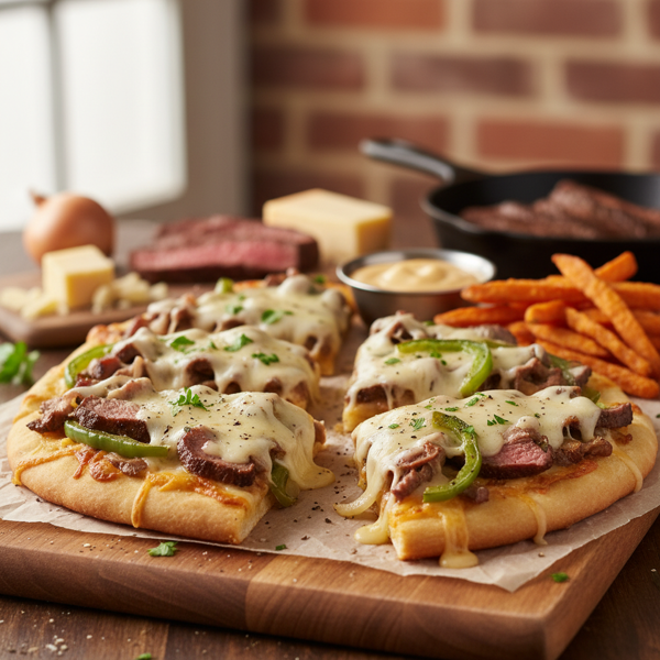 Ultimate Philly Cheesesteak Flatbread Delight recipe