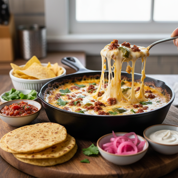 Ultimate Queso Fundido with Roasted Poblanos and Savory Sides recipe
