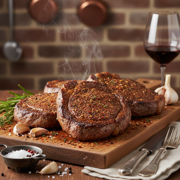 Ultimate Rib-Eye Steaks with Spiced Garlic Rub recipe