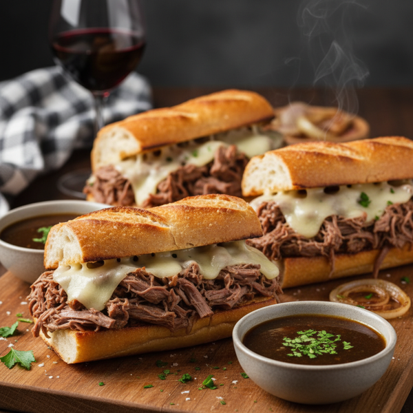Ultimate Shredded French-Dip Sandwiches recipe