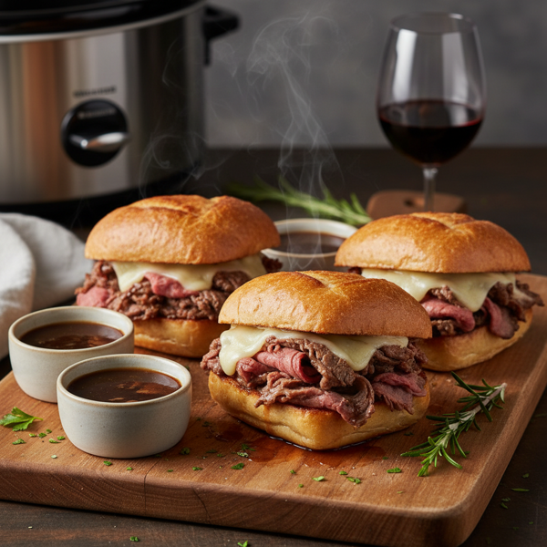 Ultimate Slow Cooker French Dip Sandwiches recipe
