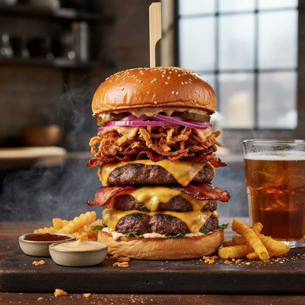 Ultimate SmokeShack Burger Stack recipe
