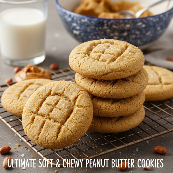Ultimate Soft & Chewy Peanut Butter Cookies recipe