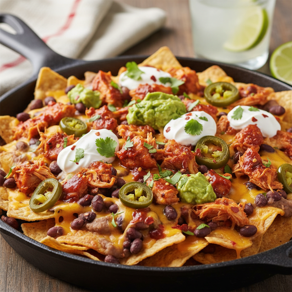 Ultimate Spicy Chicken and Bean Nachos recipe