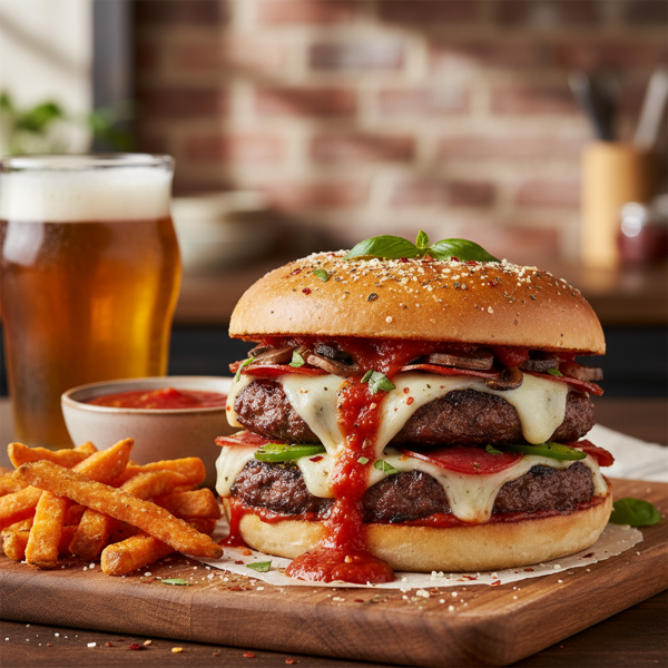 Ultimate Stuffed Pizza Burger recipe