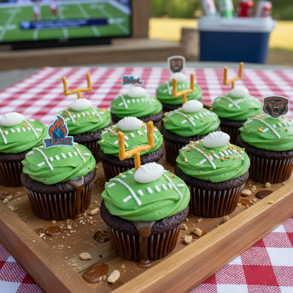 Ultimate Tailgate Football Poke Cupcakes recipe