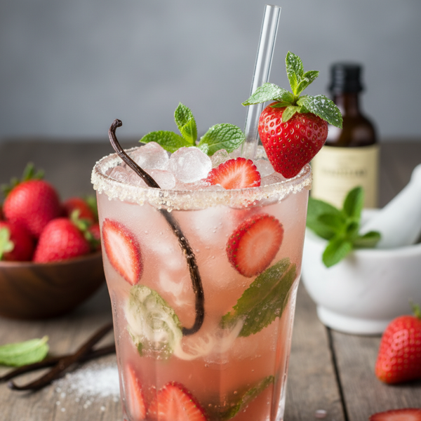 Vanilla-Infused Strawberry Mojito Delight recipe
