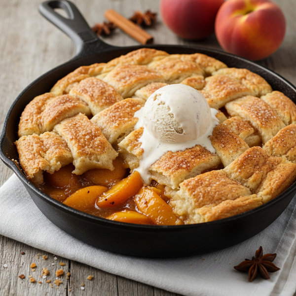 Vegan Cinnamon Peach Cobbler recipe