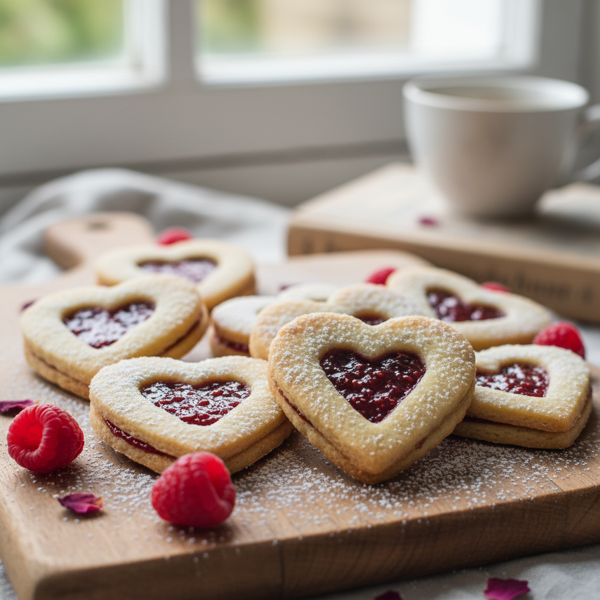 Vegan Raspberry Linzer Heart Delights recipe